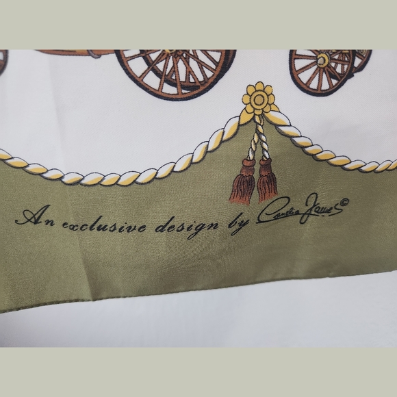 Royal Carriages Buckingham Palace Green Square Scarf by Camelia James - Picture 3 of 7